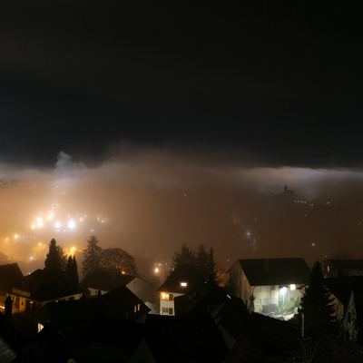 Weinheim im Winternebel